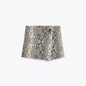 Zara Beige and Black Snakeskin Skorts